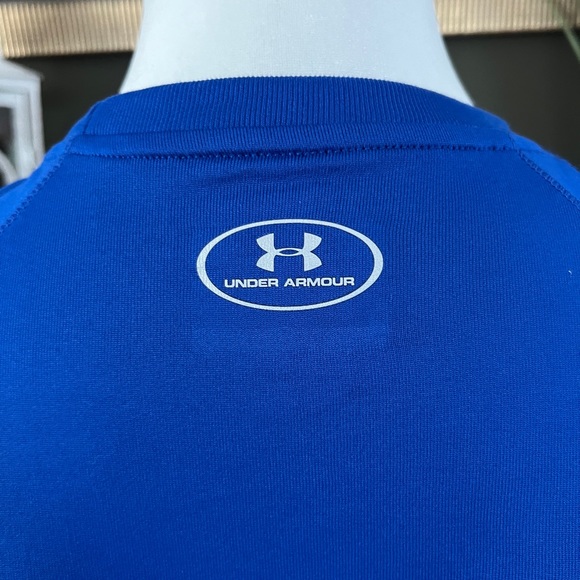 Under Armour Women's Royal Blue Loose Fit Heatgear‎ Athletic Tee Shirt Sz. L - Picture 7 of 8